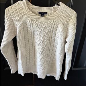 GAP Ivory Cable Knit Sweater